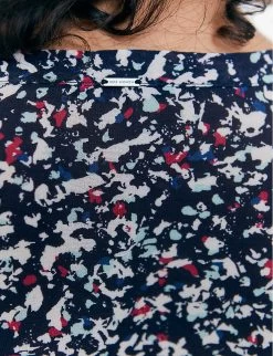 Ikks Abstract-print Woven Top -Mode Charm Shop R04156279 NAVYBLUE ALT04