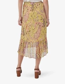 Ikks Paisley-print Stretch-woven Maxi Skirt -Mode Charm Shop R04156349 YELLOW ALT03