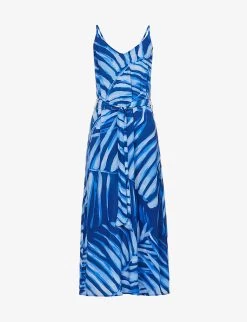 Graphic-print Woven Midi Dress
