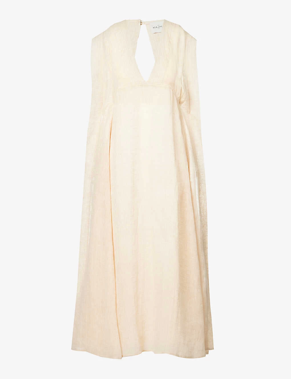 V-neck Open-back Linen Maxi Dress 3 V-neck Open-back Linen Maxi Dress