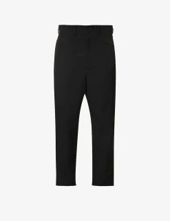 Tapered High-rise Wool Trousers
