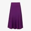 STELLA MCCARTNEY Mid-rise Flared-hem Knitted Midi Skirt -Mode Charm Shop R04160802 BRIGHTPURPLE M