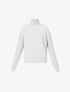 Max Mara Favore Cable-knit Wool-blend Knitted Jumper