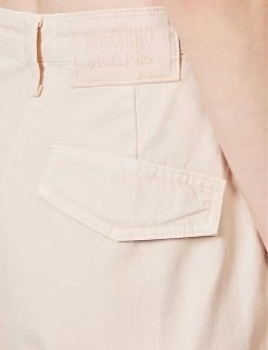 MOSCHINO Patch-pocket Tapered-leg Mid-rise Cotton Cargo Trousers -Mode Charm Shop R04162971 BEIGE ALT04