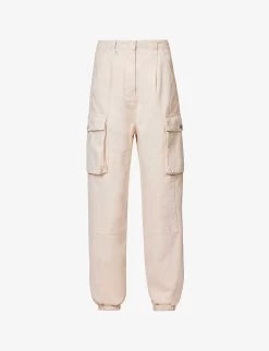 MOSCHINO Patch-pocket Tapered-leg Mid-rise Cotton Cargo Trousers