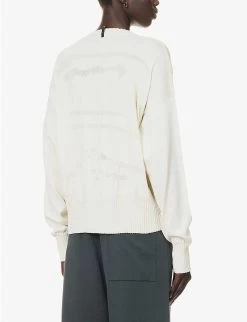 V-neck Patch-pocket Cotton Knitted Cardigan -Mode Charm Shop R04164418 NATURAL ALT03