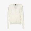V-neck Patch-pocket Cotton Knitted Cardigan -Mode Charm Shop R04164418 NATURAL M