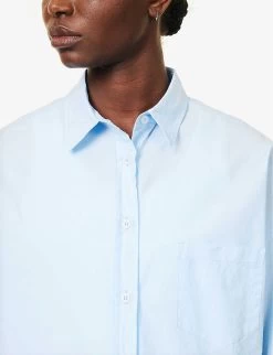 Chiara Relaxed-fit Cotton Shirt -Mode Charm Shop R04164602 SKY ALT04