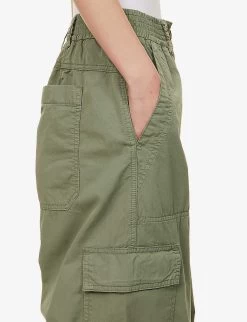 ME AND EM Wide-leg Low-rise Cotton Cargo Trousers -Mode Charm Shop R04165520 SUMMERKHAKI ALT04