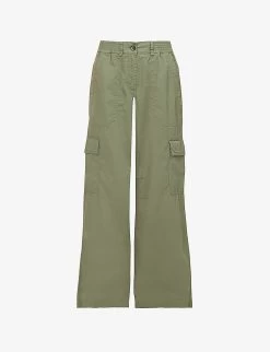 ME AND EM Wide-leg Low-rise Cotton Cargo Trousers
