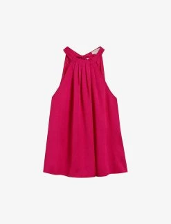 Ted Baker Corrali Pleated Halter-neck Satin Top