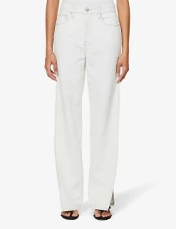 GOOD AMERICAN Good Boy Side-split Relaxed-fit Denim-blend Jeans -Mode Charm Shop R04166599 INDIGO497 ALT03