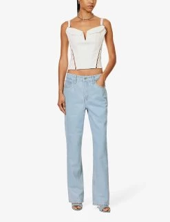 GOOD AMERICAN Good '90s Straight-leg Mi-rise Denim-blend Jeans -Mode Charm Shop R04166600 INDIGO498 ALT02