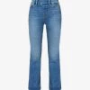 GOOD AMERICAN Pull On Straight Faded-wash Straight High-rise Stretch-denim Jeans -Mode Charm Shop R04166636 INDIGO490 M