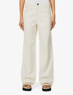 Rag & Bone Baggy Dre Straight-leg Low Rise Jeans -Mode Charm Shop R04166662 ECRU ALT02