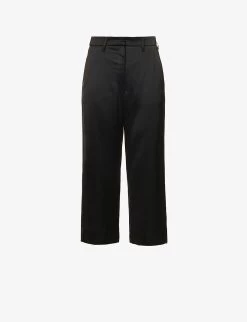 Monza Wide-leg Mid-rise Satin Trousers
