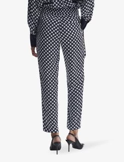 Reiss Ezra Polka-dot Tapered-leg Midi-rise Woven Trousers 9 Reiss Ezra Polka-dot Tapered-leg Midi-rise Woven Trousers -Mode Charm Shop R04168985 NAVYWHITE ALT03