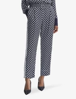 Reiss Ezra Polka-dot Tapered-leg Midi-rise Woven Trousers 10 Reiss Ezra Polka-dot Tapered-leg Midi-rise Woven Trousers -Mode Charm Shop R04168985 NAVYWHITE ALT04