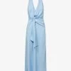 Reiss Amber Halter-neck Woven Midi Dress -Mode Charm Shop R04169011 BLUE M