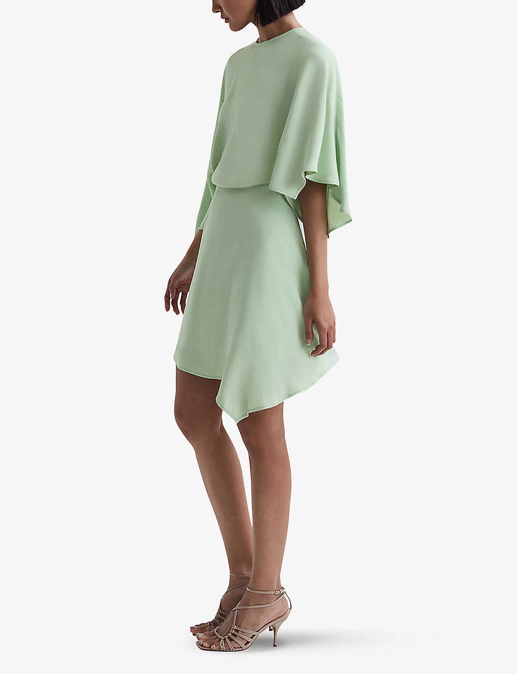 Reiss Christy Asymmetric Cape-sleeve Woven Mini Dress 5 Reiss Christy Asymmetric Cape-sleeve Woven Mini Dress - Image 3