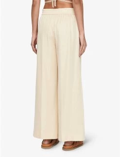 Joseph Thurlow Wide-leg Mid-rise Silk And Cotton-blend Trousers -Mode Charm Shop R04169962 ALABASTER ALT02