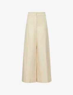 Joseph Thurlow Wide-leg Mid-rise Silk And Cotton-blend Trousers