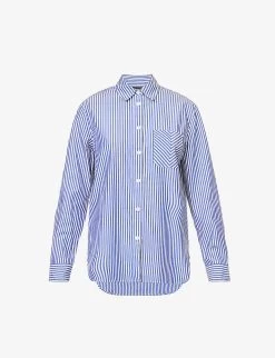 Rag & Bone Maxine Striped Patch-pocket Relaxed-fit Cotton Shirt
