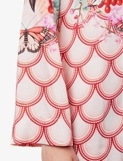 Mataro Floral-print Satin Mini Dress -Mode Charm Shop R04171617 PLACEDCERAMICPINK ALT05