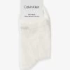 Calvin Klein Branded-cuff Ankle-rise Pack Of Two Stretch-cotton Blend Socks -Mode Charm Shop R04172150 WHITE M