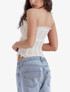 Lula Lace-up Crepe Top 10 Lula Lace-up Crepe Top -Mode Charm Shop R04173005 IVORY ALT03