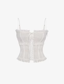 Lula Lace-up Crepe Top