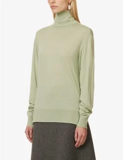 Jil Sander Turtleneck Silk, Cashmere And Wool-blend Jumper -Mode Charm Shop R04173099 332 ALT02
