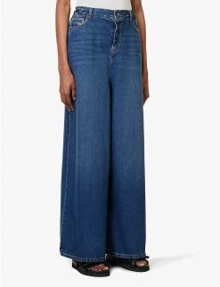 Sasha Wide-leg Mid-rise Denim Jeans -Mode Charm Shop R04173163 DARKBLUE ALT02