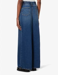 Sasha Wide-leg Mid-rise Denim Jeans -Mode Charm Shop R04173163 DARKBLUE ALT03