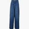 Sasha Wide-leg Mid-rise Denim Jeans -Mode Charm Shop R04173163 DARKBLUE M