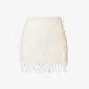 Exclusive Rena Tassel-hem Organic-cotton Mini Skirt -Mode Charm Shop R04174180 CREAM M