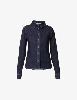 Contrast-stitched Slim-fit Cotton-blend Shirt