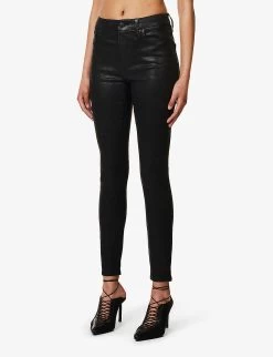 GOOD AMERICAN Good Legs Tapered-leg Mid-rise Organic Stretch-denim Jeans -Mode Charm Shop R04180514 BLACK001 ALT02