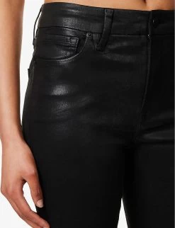 GOOD AMERICAN Good Legs Tapered-leg Mid-rise Organic Stretch-denim Jeans -Mode Charm Shop R04180514 BLACK001 ALT04