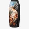 Roberto Cavalli Wild Leda Rococo-print High-rise Satin Midi Skirt -Mode Charm Shop R04180669 MULTICOLOUR M