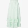 By Malina Jane Ruffle-trim Cotton Midi Skirt -Mode Charm Shop R04180763 FLORALMISTMINT M
