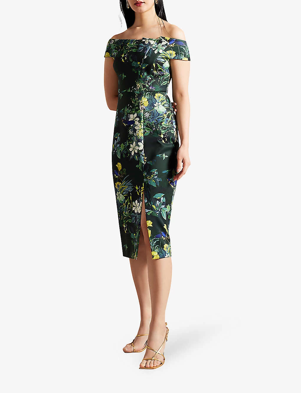 Ted Baker Divena Bardot Floral-print Stretch-woven Midi Dress 4 Ted Baker Divena Bardot Floral-print Stretch-woven Midi Dress - Image 2