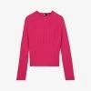 THE KOOPLES Round-neck Long-sleeve Ribbed-knit Jumper -Mode Charm Shop R04181727 RASPBERRY M