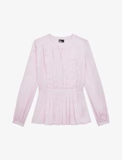 THE KOOPLES V-neck Pleated Satin Top