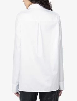 Zadig & Voltaire Thebe Wing-embroidery Cotton Shirt -Mode Charm Shop R04183647 JUDO ALT03