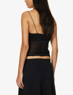 Brac Cropped Stretch-woven Top 10 Brac Cropped Stretch-woven Top -Mode Charm Shop R04183789 BLACKANDWHITE ALT03