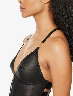 Cadi V-neck Stretch-woven Body -Mode Charm Shop R04183881 BLACK ALT03