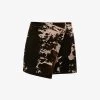 Acne Studios Irinna Cow-print Velour Mini Skirt -Mode Charm Shop R04184344 DARKBROWN M
