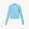 Acne Studios Kenty Face-patch Knitted Cardigan -Mode Charm Shop R04185134 TEALBLUE M