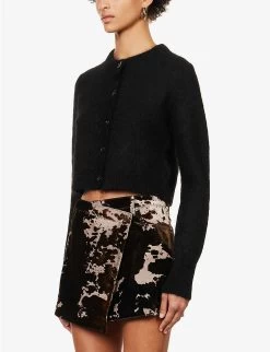 Acne Studios Karimo Cropped Knitted Cardigan 9 Acne Studios Karimo Cropped Knitted Cardigan -Mode Charm Shop R04185158 BLACK ALT02